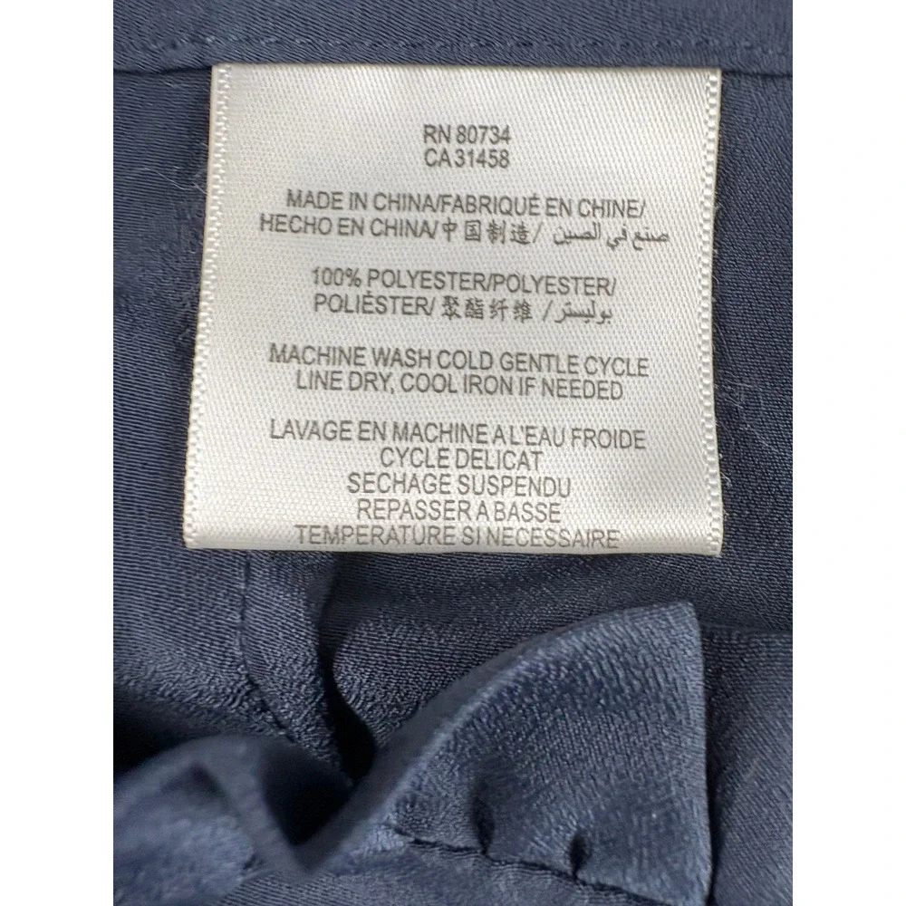 BCBGeneration Navy Blue Paperbag Waist Tie Tapered Crop Pants Womens 10